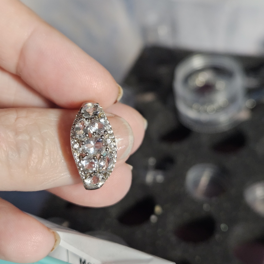 Elegant Silver Moisonite Ring